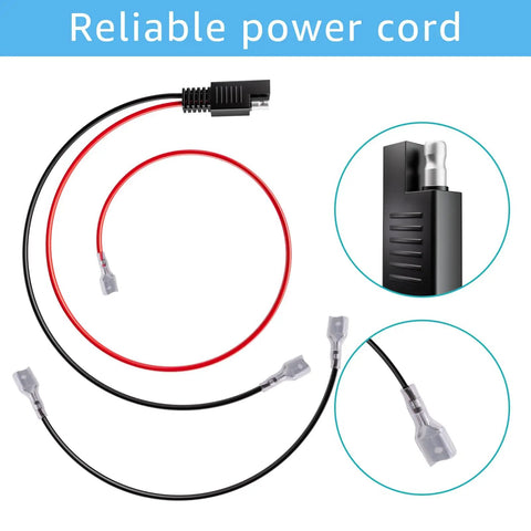24V Electric Scooter Battery Wiring Harness With 2 Prong Connector And Insulated Terminals, Replacement Cable Kit Compatible With eZip and more.