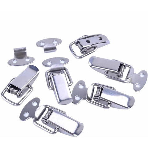 12 Pack Toggle Latches Spring Loaded Clamps For Cabinets Boxes Crates And Cases No Fuss Snap Tension Locks silver clasps