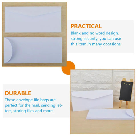 20 Pack White Paper Envelopes For Office And Party Invites Thick Paper With Strong Security Reusable Design For Sending Letters And Mail