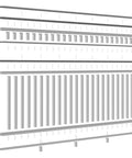 Rock Solid Cellular Pvc Deck Railing Kit With Aluminum Reinforcement 42 Inch High 120 Inch Long Pro Grade Balusters parts layout view.