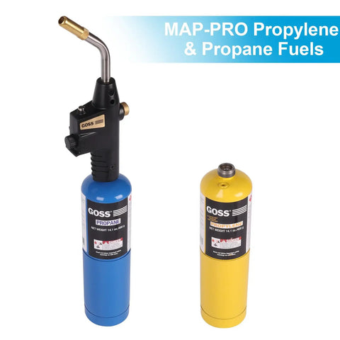 Soldering And Brazing Torch For MAP Pro Propane Or Propylene Fuel with Turbine Boost and adjustable flame with fuel canisters