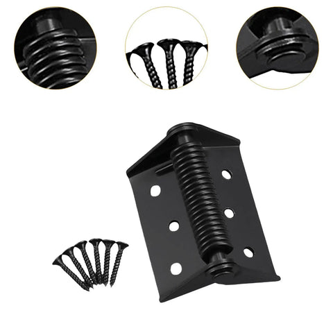Spring Door Hinge Self Closing Heavy Duty Manganese Steel Door Closer with included screws for easy installation.