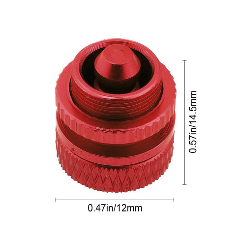 Red Aluminum Fuel Dot For Gas Or Glow RC Planes, Phi4 By Phi12 Size, 8.8mm Thread, 14.5mm Overall Length, 12mm Connector End