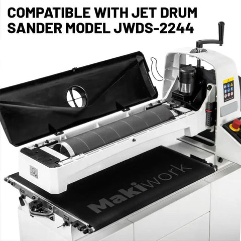 Drum Sander Feed Belt Conveyor 22-3/8 by 44 inch Silicon Carbide 100 Grit Belt on JWDS-2244 Drum Sander