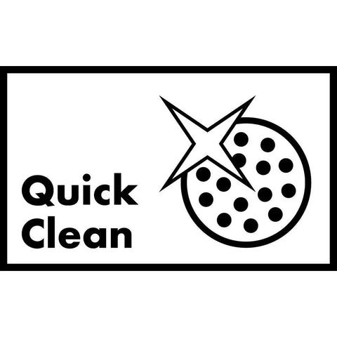 QuickClean icon with circular pattern, representing Croma 100 Handheld Shower Head Set With 3 Modes Wide Spray Pulsating Massage.