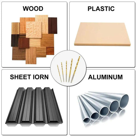 Top Pick 100 Piece Twist Drill Bit Set For Woodworking And DIY Projects With Titanium Plating High Speed Steel Round Shank hand drilling through wood, plastic, sheet iron, and aluminum.