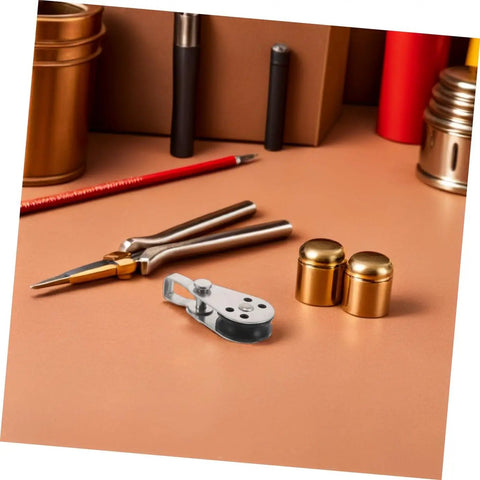 Beefy Heavy Duty Stainless Steel Pulley Block Set For Boats Kayaks And Yachts, shown with tools on a workbench