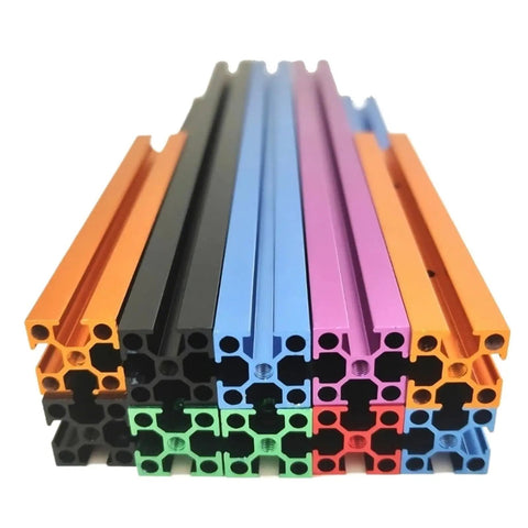 Top Shelf 1515 Aluminum Extrusion Frame Kit For 3D Printers And Maker Projects Slick Black Finish 200Mm By 100Mm colorful profiles stacked