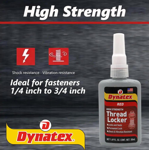 Red High Strength Threadlocker 1.69 Ounce Bottle For Permanent Locking Anaerobic Formula Curing Between Metal Surfaces 3 Pack