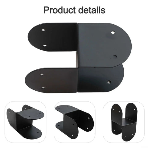Heavy Duty Black Steel Post Cap Bracket For 4x4 Wood Posts Rock Solid Beam Connector, top view showing robust design and matte black finish.
