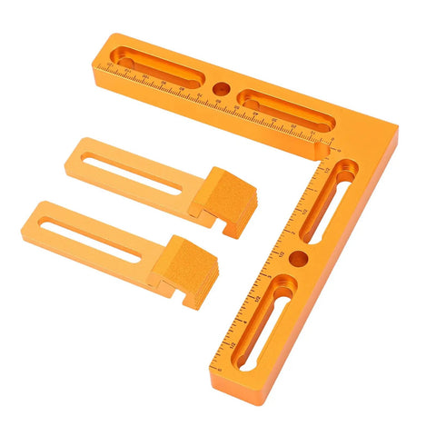 Workhorse Aluminum Alloy Vise Clamps Compatible With T Slot And Perforated Worktables Dead Nuts Secure Fixtures For Cnc Milling Machines Routers Diy Shops And Auto Projects in orange finish with markings.