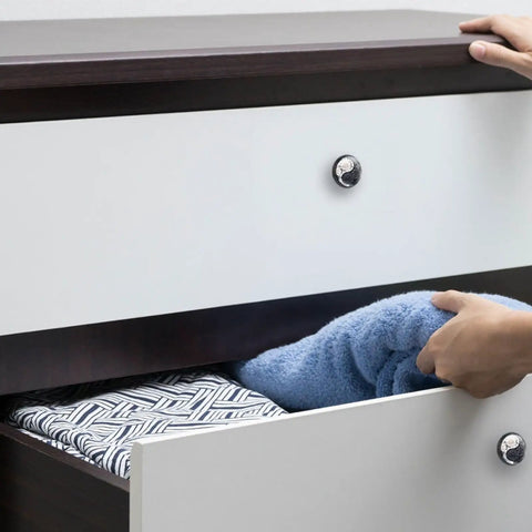4 Pack Round Cabinet Knobs For A Sweet Home Upgrade Black Crystal Glass Drawer Handles Packed With Yin Yang Rose Design Slick Cabinet Hardware No Sweat Installation used on a drawer pull.