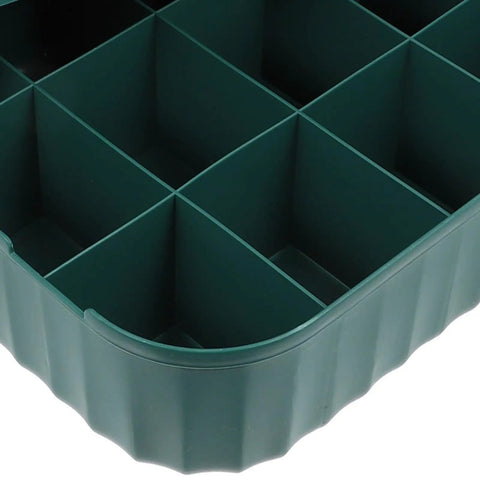 Heavy Duty Underwear Storage Box With Secure Lid Rock Solid Sock And Sleepwear Drawer Organizer green plastic with mesh compartments