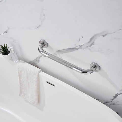2 Pack 12 Inch 304 Stainless Steel Shower Grab Bars, Anti Slip Handicap Handrails, 1.25 Inch Diameter, mounted above bathtub
