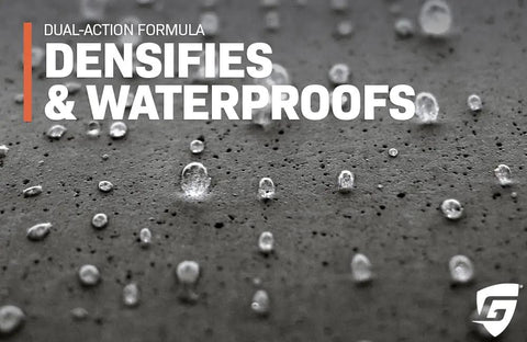 Surface showing water beads illustrating Certified Heavy Duty Ultra Concentrate Penetrating Concrete Sealer That Straight Up Waterproofs and Densifies Floors While Locking Out Moisture and Stopping Efflorescence to Give Your Slabs a Legit Rock Solid Finish.