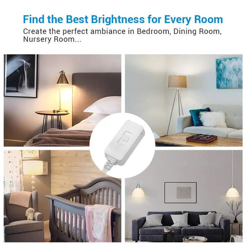 Plug In Dimmer Switch For Dimmable LED CFL And Incandescent Bulbs, Full Range Slide Control, living room lamp setup