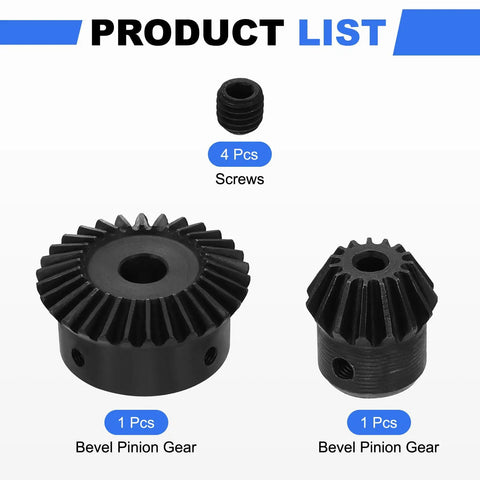 Built Tough Tapered Bevel Gear Set 1.5 Mod With 1 To 2 Ratio Includes 15 Tooth And 30 Tooth Hardened Steel Straight Bevel Gears