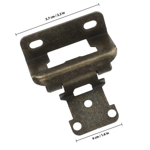 Self Closing Cabinet Hinges One Half Inch Overlay, Semi Concealed Steel Hinges with dimensions for kitchen and yacht use