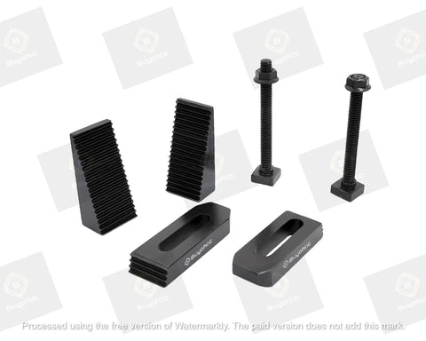 Rock Solid Clamp Kit For Rotary Tables, Milling Tables and Vertical Slides, M8 workholding set shown with wedges and bolts