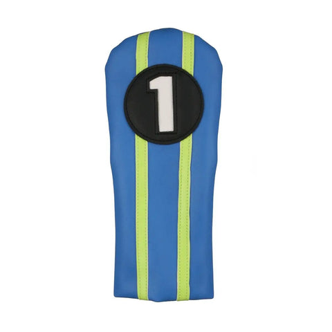 Junior Boys Golf Driver Right Hand Ages 5 To 8 34 Inch 320cc 15 Degree Loft With Flexible Composite Shaft And Headcover in blue lime.