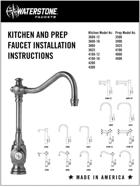 Hunley Prep Sink Faucet Four Piece Suite In Matte Antique Pewter Finish installation instructions and model details