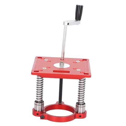 Router Table Lift System With Circle Clamping Fits 63.5–65mm Milling Machines, CNC Precision Processed Aluminum With Anodized Finish, Beefy Heavy Duty Woodworking Jig For DIY Projects, Home Shop Upgrades, And Accurate Milling Work.