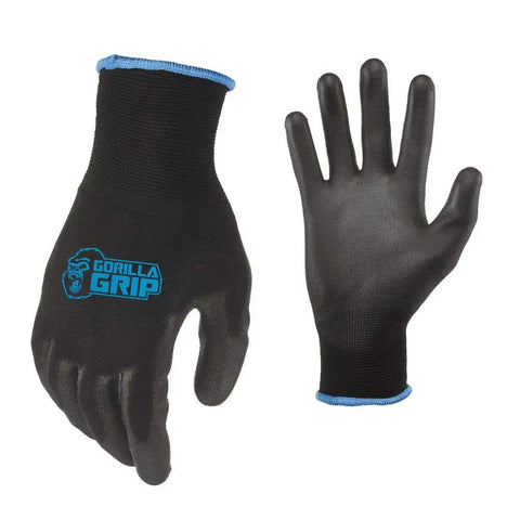 5 Pack Heavy Duty Work Gloves Large Size With Never Slip Grip Nylon Dipped Coating for Max Dexterity