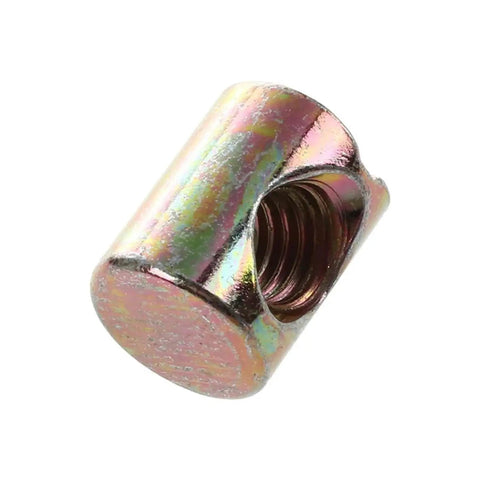 M6 Cross Dowel Barrel Nuts Set for Hidden Furniture Joints, zinc plated carbon steel slotted nut