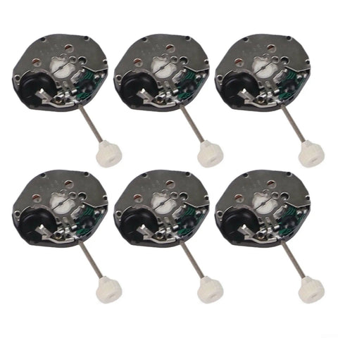 Six Pack Quartz Watch Movement Repair Kit With Metal Clock Mechanism Parts For DIY Watchmaking And Replacement Easy Installation And Stable Performance 3.94 Inch Silver Tone showing six metal mechanisms