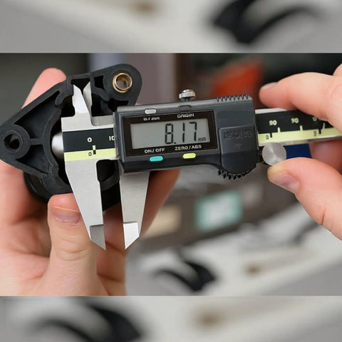 6 Inch Absolute AOS Caliper With Ultra High Resolution 0.0005 Inch And 0.01 Millimeter Stainless Steel Measurement Tool in use