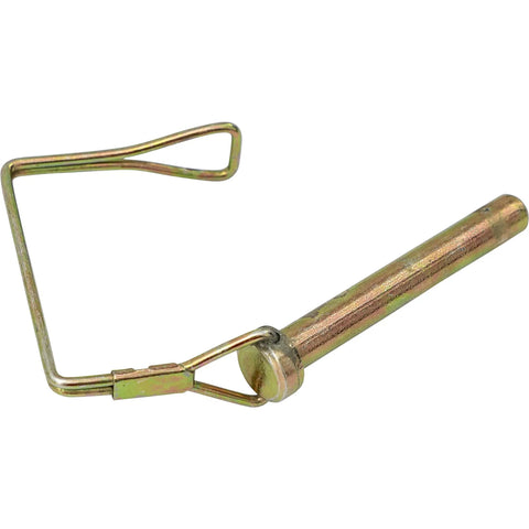 Heavy Duty Snapper Pins 2 Pc Set 1/4 Inch By 2 3/4 Inch Yellow Zinc Plated Locking Ratchet Hole Pins for secure shop use.