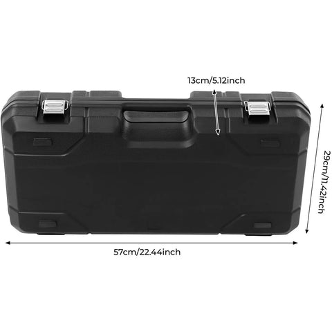 Top Shelf Handheld Electric Pipe Threader Kit With Six Heavy Duty Dies For Plumbing And Tapping, Built Like A Tank For Flawless Threads, Real Deal Gear, black carrying case dimensions 57cm x 29cm x 13cm.