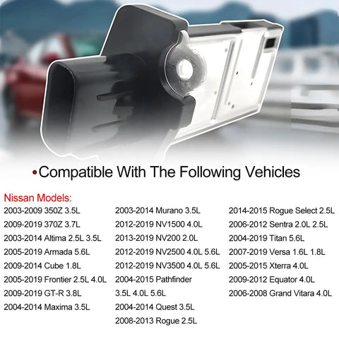 Mass Air Flow Sensor For Nissan Altima Sentra 350Z 370Z Frontier 22680 7S00A Replacement MAF Sensor Aluminum Plastic Housing