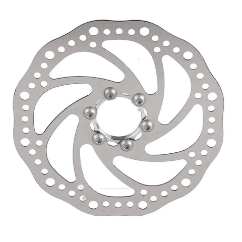 Six Bolt 160mm Disc Brake Rotor For Mountain Bikes Stainless Steel Built To Last, Rust Resistant, top view image