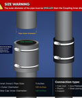Flexible PVC Pipe Coupling 1.3 Inch Inner Diameter With Beefy Stainless Steel Clamps For 1 Inch Pipe DWV Piping Connection illustration