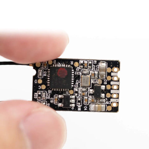 Close-up of AFHDS3 2.4GHz 16 Channel RC Receiver With Dual Antennas PPM I Bus S Bus Output showcasing circuit design