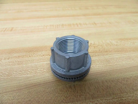 Tough As Nails 3/4 Inch Zinc Conduit Hub for steel and aluminum pipe, designed with a slick threaded grip.