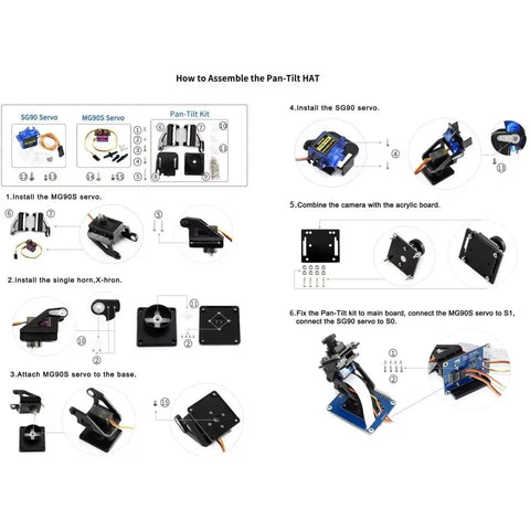 Assembly guide for Two Pack Beefed Up Pan Tilt Camera Mount Platform With Anti Vibration Head For Aircraft And FPV Drones 2 Axis PTZ
