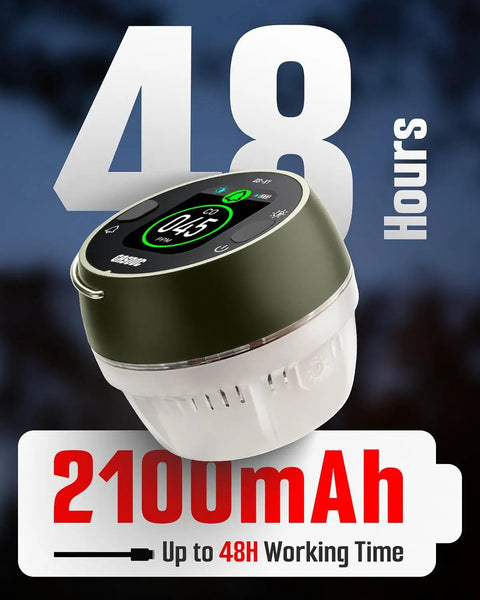 Portable Carbon Monoxide Detector With Ambient Light, Magnetic Mount And Metal Hook, Travel CO Monitor shown with battery life