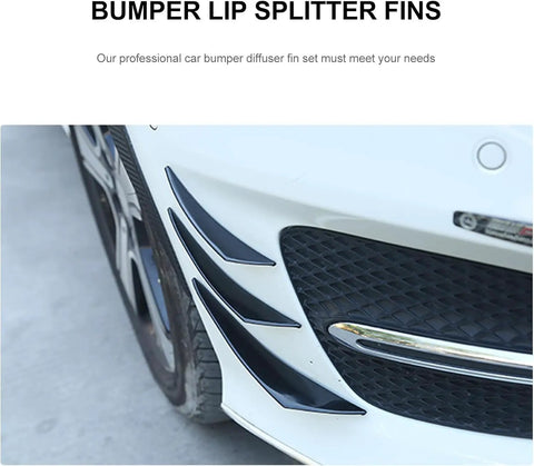 Upgrade Your Nissan Maxima With These Epic Rubber Canards And Front Bumper Splitter Fin Wings. Built Tough To Block Scratches And Boost Aerodynamic Style For 2009 Through 2023 Models. black rubber front bumper fin wings on white Nissan Maxima