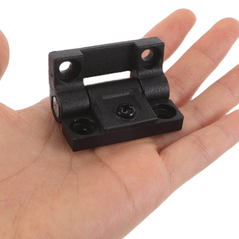 Right Angle Folding Hinge For 90 Degree Cabinet Doors With Torque Friction Plastic Black Pair No Tools Needed Easy Install Anti Sagging Support Space Saving Kitchen Cabinet Upgrade For DIY Enthusiasts shown in hand for size reference