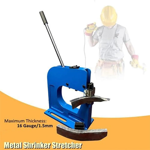 Sweet Deal Manual Sheet Metal Shrinker Stretcher With Bombproof Hardened Jaws And Sure Comfort Grip For Custom Hot Rod Bodywork and Garage Metal Shaping, blue hand tool for 16 gauge metal.