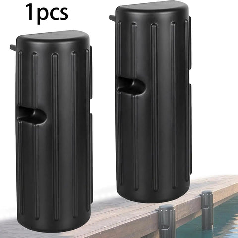 Boat Dock Fender Guard And Side Protector, Tough PVC Inflatable Shield For Dock Edge, black, 1 unit shown docked