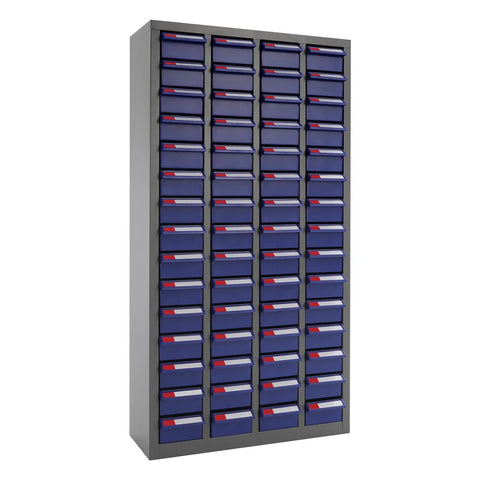 Rock Solid Heavy Duty Metal Parts Organizer Cabinet With Sixty Spacious Drawers, cold rolled steel cabinet for tool storage.