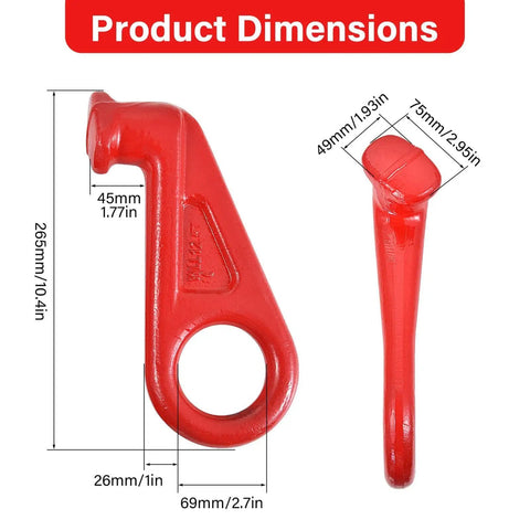 Heavy Duty Lifting Hooks For Shipping Containers With Clear Left And Right Safety Guidance Forged Steel Durable Dockside
