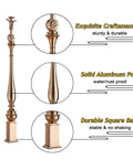 Heavy Duty Deck Banister Column 8 Pack With Adjustable Angle Brackets And Beefy Floor Mount Base detailed view of aluminum post and base