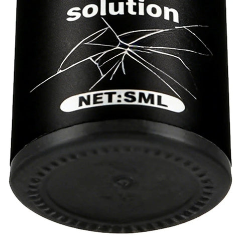 Bottom view of DIY Glass Repair Liquid Quick Fix for Cracks and Scratches, 5ml Universal Agent bottle showing label and cap design.