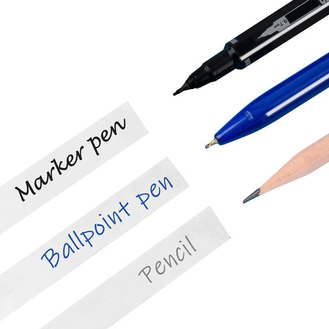 Solid Grip Invisible Tape With Smooth Matte Dispenser And Sixteen Heavy Duty Refill Rolls Zero Shine Finish Ideal For Paper Arts And Daily Tasks A Flat Out Winner with marker, ballpoint pen, and pencil on white background.