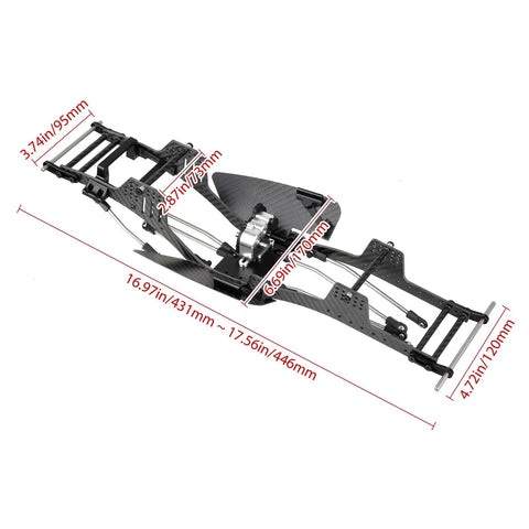 Carbon Fiber LCG RC Chassis Kit With Transmission And Drive Shaft For Axial SCX10 SCX10 II Capra 1.9 UTB And Other 1/10 Scale Crawler Builds