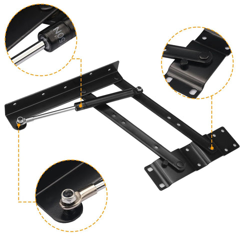 Heavy-duty hydraulic hinge for coffee tables with steel construction and lift-up mechanism supporting up to 50 kg by GENHAKON.